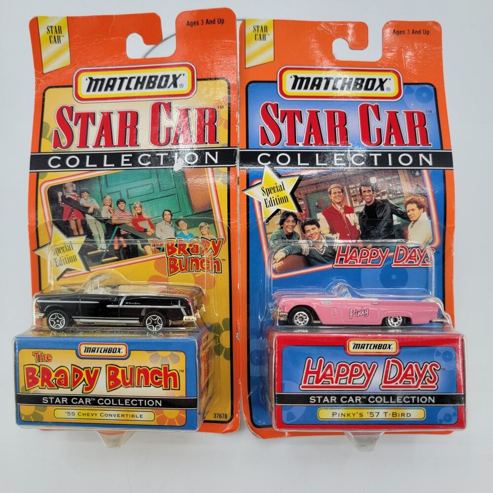 Vintage 1998 MATCHBOX STAR CAR COLLECTION BRADY BUNCH & HAPPY DAYS NEW SEALED